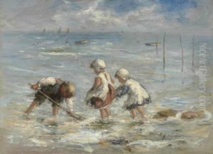 Children At The Water's Edge by Robert Gemmell Hutchison