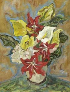 Blumenstillleben. 1939 by Julius Huther
