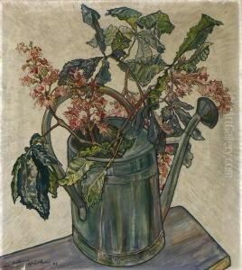 Kastanienblutenzweige In Einer Gieskanne. 1942 by Julius Huther