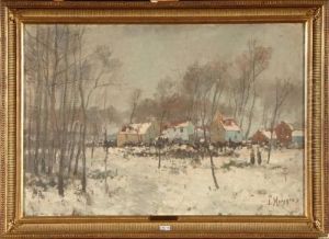 L""entree D""auderghem Par Boitsfort Sous La Neige by Leon Huygens