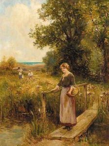 Crossing the stream by Ernst Walbourn