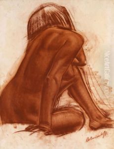 Seated Nude From The Back by Alexander Evgenievich Yakovlev