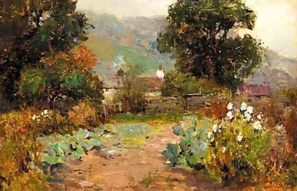 A country lane by a cottage on a summer's day - view 1