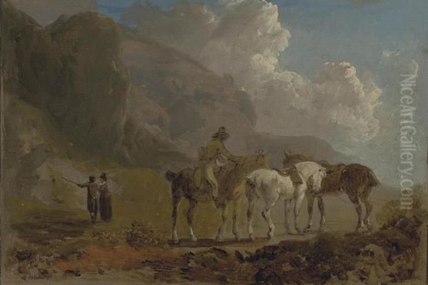 Study Of Horses And A Rider - view 1