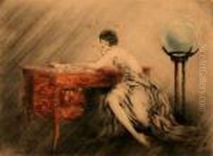 Lady Writing Letter by Louis Icart