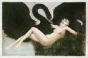 Leda Et Le Cygne Noir by Louis Icart