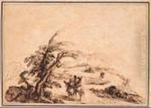 Paesaggio Con Figure by Il Falsario Di Guerchino