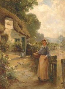 The cottage garden by Ernst Walbourn