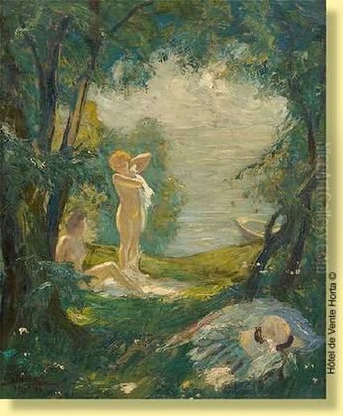Baigneuses Au Bord Du Lac - view 1