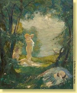 Baigneuses Au Bord Du Lac