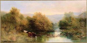 Cattle on the Dart in Autumn by William Widgery