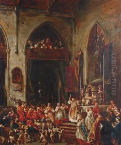 La Benediction De Saint-hubert by Eugene Isabey