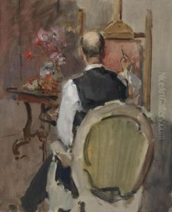 Marius Bauer In The Studio Of Isaac Israels by Isaac Lazarus Israels