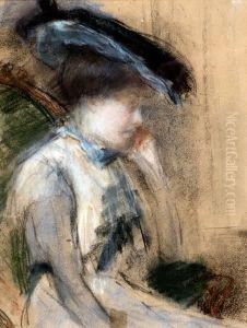Elegante Vrouw Met Hoed by Isaac Lazarus Israels