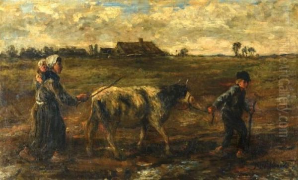 Children And Cow In The Field - view 1