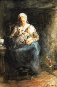Mother Cares by Jozef Israels