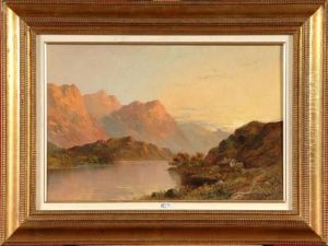 Coucher De Soleil Sur Le Lac En Montagne by Frederick William Jackson