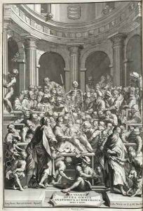 Public dissection in an anatomy theatre, 1725 by Jan Wandelaar