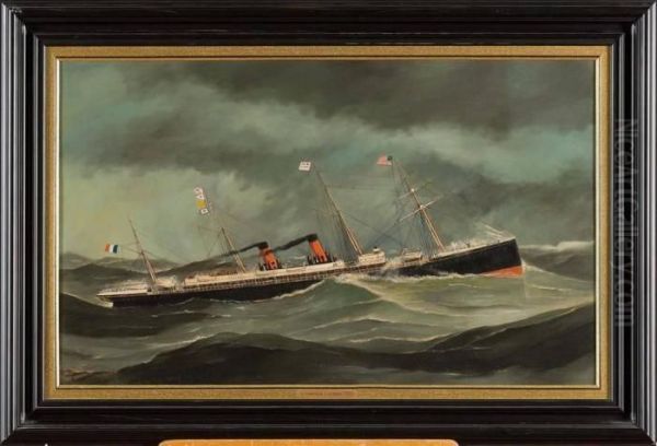 Portrait Du Bateau Le Champagne Sur Une Mer Demontee - view 1