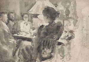 After Dinner Conversation by Maria Vasil'Evna Jakuncikova