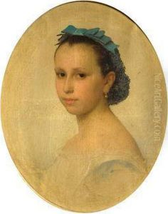 Portrait De Jeune Fille by Charles Francois Jalabert