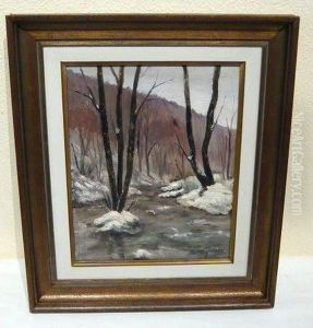 Paysage Enneige by Leon Jamin