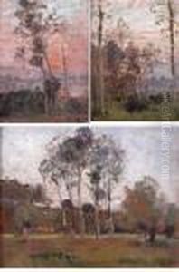 Trois Paysages Boises Aux Differentes Heures De La Journee by Louis-Aime Japy