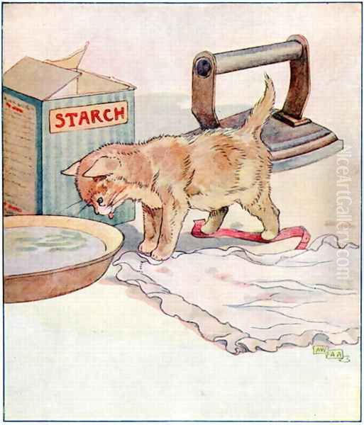 Things are not always what they seem..., illustration from Cuddly Kitty and Busy Bunny, by Clara G. Dennis, published by Thomas Nelson and Sons, Ltd., 1926 - view 1
