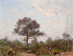 Heidelandschaft Mit Baum Und Figurlicher Staffage by Louis-Aime Japy