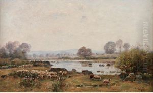Les Moutons Dans La Prairie Presde L'etang