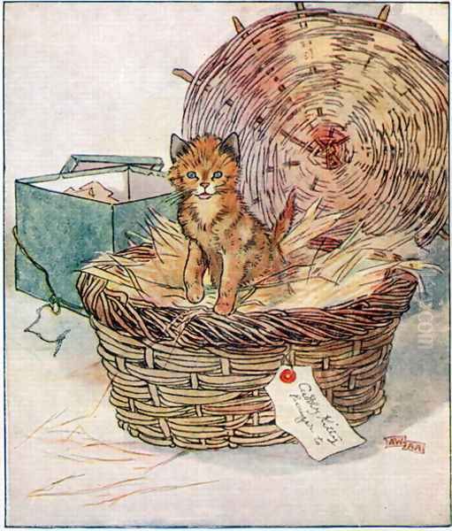 To Polly, sweetest girl in the world..., illustration from 'Cuddly Kitty and Busy Bunny', by Clara G. Dennis, published by Thomas Nelson and Sons, Ltd., 1926 - view 1