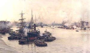 The Port of London by Charles William Wyllie