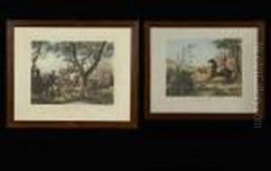 "chasseur Au Tir" Et "chasseur A L'affut" by Jean Pierre Marie Jazet