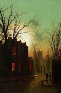Street Scene At Twighlight