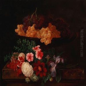 Still Life With Flowers And Grapes On A Sill
