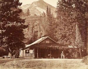 Kessler Peak and Meeks Camp, Big Cottonwood Canyon, Utah, USA, 1861-75 by Carleton Emmons Watkins