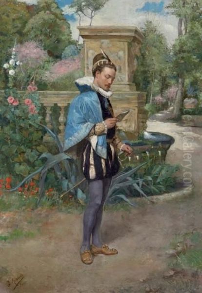 Personaje Renacentista Leyendo 
Una Carta En Un Jardin (a Renaissance Gentleman Reading A Letter In A 
Garden) - view 1