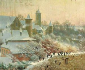 A Continental village in winter A Continental village in winter