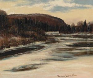 River In Winter by Franz Hans Johnston