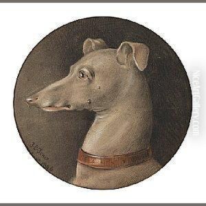 Portrait Bust Of A Whippet, "fanny" by John Edward Jones