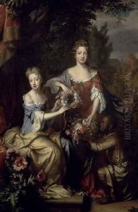 Portrait of Lady Frances Lady Coningsby (1675-1714-15) and Lady Katherine Jones by William Wissing or Wissmig