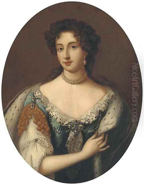 Portrait of Queen Mary II as Princess Mary, bust-length by William Wissing or Wissmig