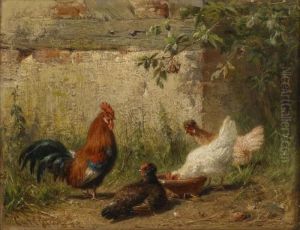 Chickens In The Garden by Carl Jutz