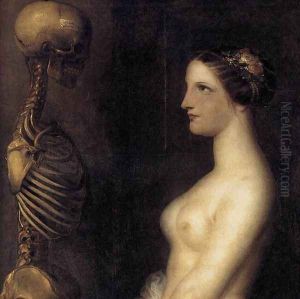 Two Young Girls or the Beautiful Rosine (detail) 1847 by Antoine Wiertz