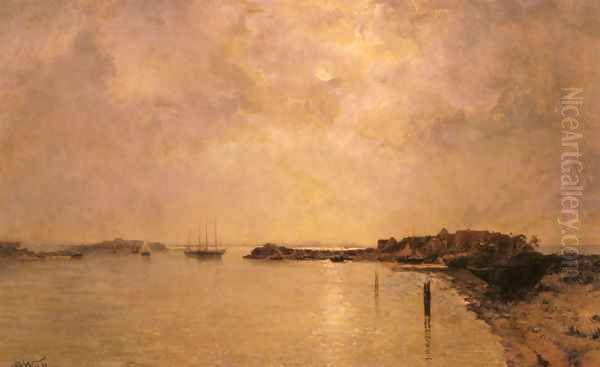 Coastal Village By Moonlight - view 1