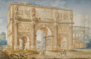 The Arch Of Constantine And Part Of The Colosseum by Franz Keiserman