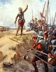 Ill be the bravest man in the fight, illustration from Ballads of Famous Fights, c.1900 by Archibald Webb