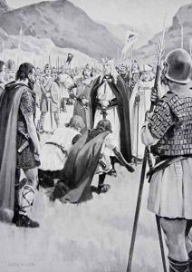 The Council of Dacor, 926, when Athelstan drove out Guthfrith the young King of Danish Northumbria, illustration from the book The History of the Nation by Archibald Webb