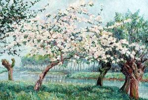 Apple Blossom on the Rivers Edge by Anna de Weert