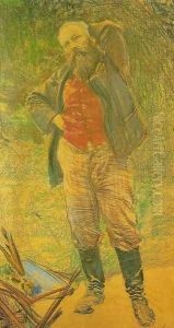 Portrait of Jozef Chelmonski by Leon Wyczolkowski